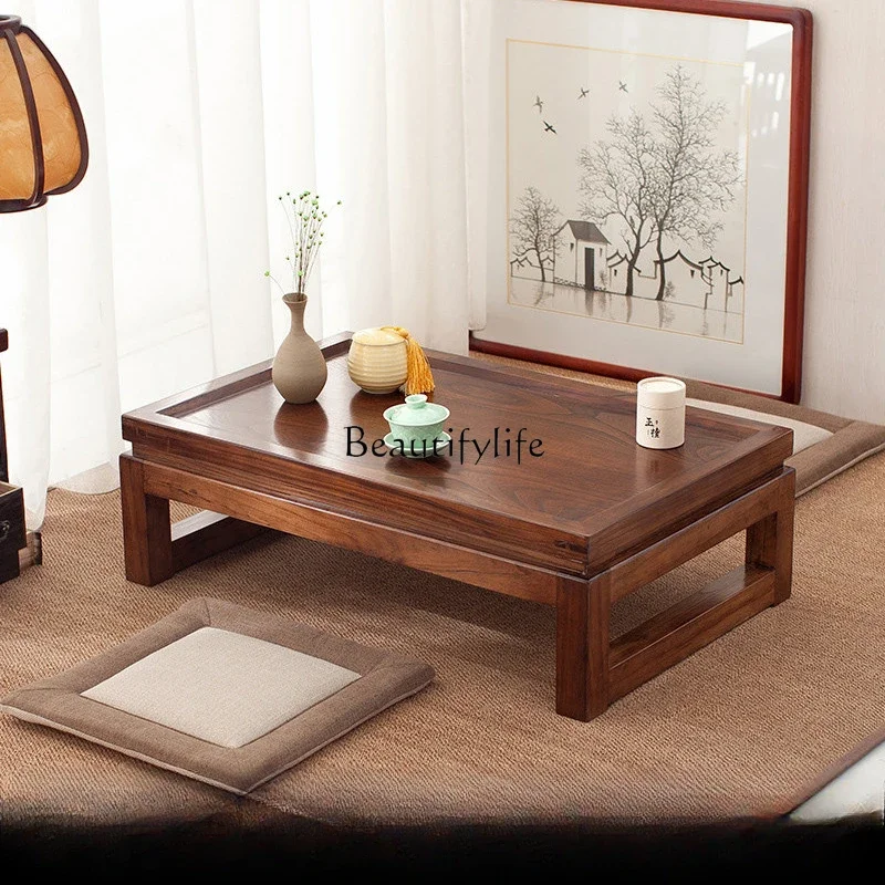 Solid wood tatami coffee table modern simple kang table