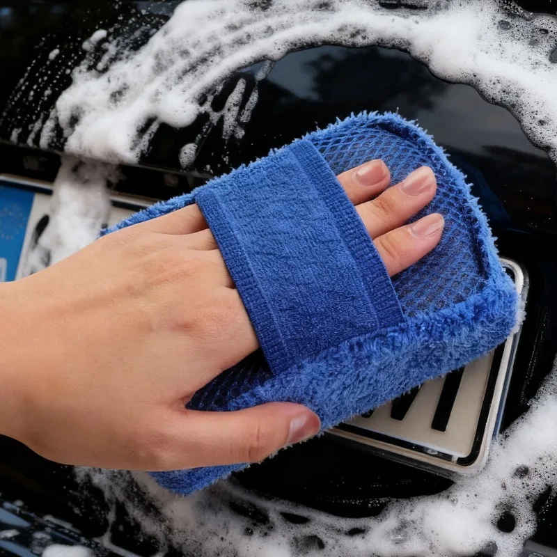 1-2 قطعة غسيل السيارات ستوكات إسفنجة غسيل الرعاية تنظيف فرشاة منصات غسل منشفة قفازات السيارات اكسسوارات التصميم أداة