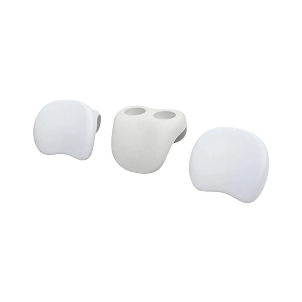 Convenient Bath Time Products Spa Accessories Ergonomic Neck Support Light Grey Bathtub Headrest Set Easy Attachment Design