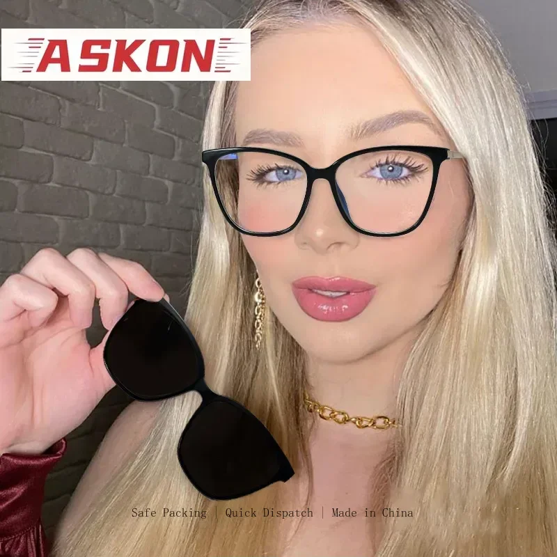 ASKON 2027 Polarized Magnetic Clip On optical Glasses Frame Women Fashion Computer   Eyeglasses Frames myopia Eyewear