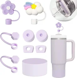Accessories Set 6 Pcs Silicone Spill Proof Stopper 2 Pcs Straw Cover Cap for 9-10 mm Straws 1pc Boot Silicone for Stanley Cup