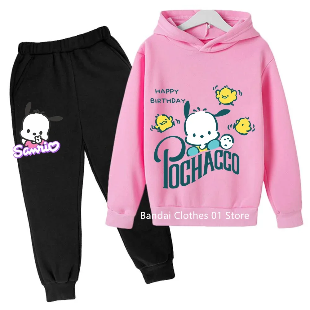 

Brand Clothes Kawaii Pochacco Hoodie Set Sweatshirts Later Hoodie Sonic Long Sleeve Pullover Boy Girl Tracksuit Set