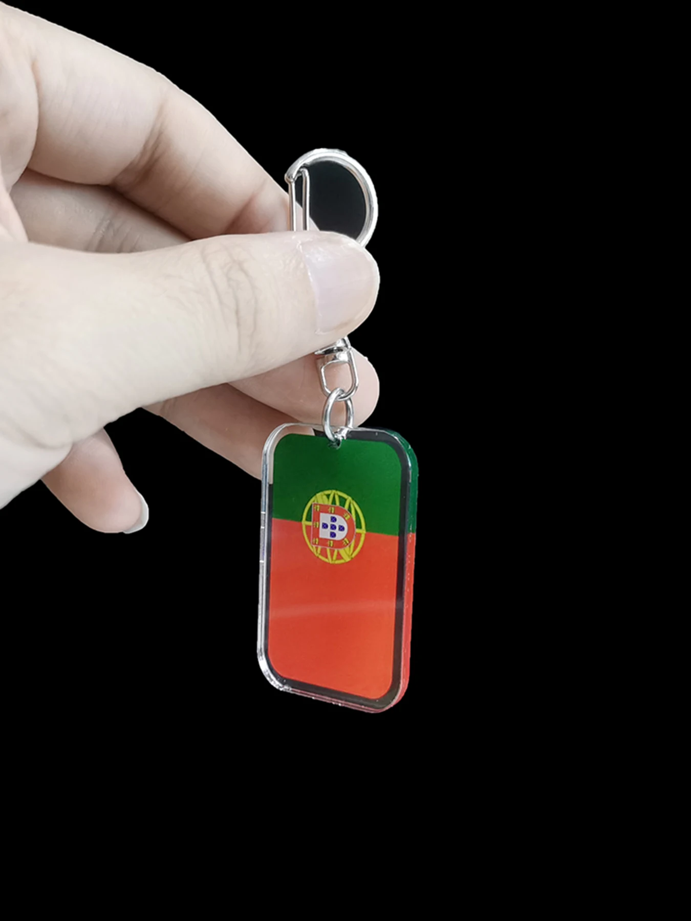 Portugal Flag Pendant Keychain For Women Men Acrylic Portugal Flag Ethnic Car Key Chain Ring New Trend Jewelry Gifts view 4