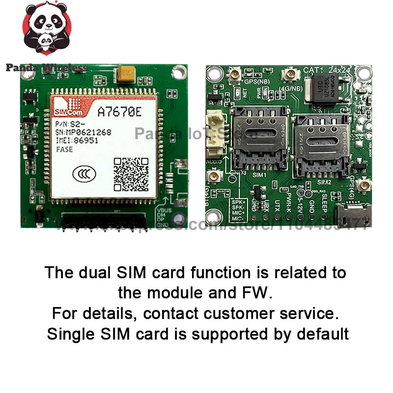 SIMcom A7670E A7670E-FASE A7670E-LASE Core Board Data Voice GNSS CAT1 4G GPS LTE-FDD B2/B4/B5/B12/B13/B66 TTL Serial Port