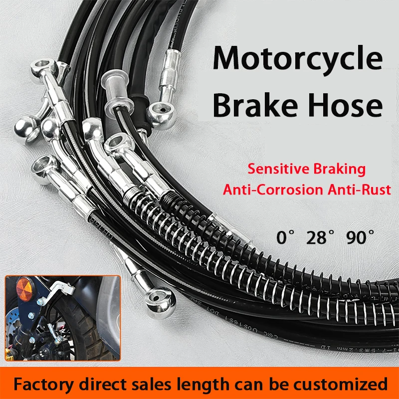 30cm-240cm Motorcycle Dirt Bike Specificmulti Angle High-Temperature Resistant Brake Oil Pipe Braided Brake Hose Fuel Pipe Line