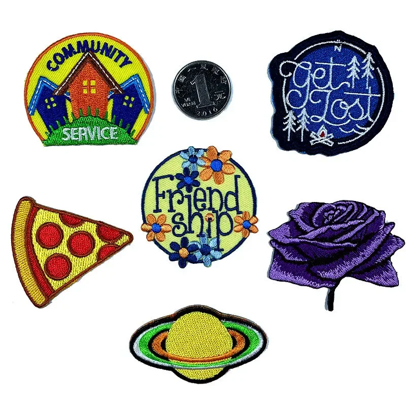 Exquisite Burnt Edge Cloth Stickers, Cartoon English Children's Clothing Accessories, Schoolbags, Adhesive-backed Embroidery DIY