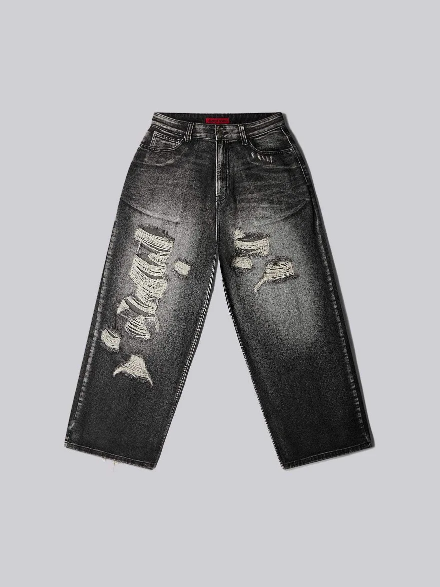 

Джинсы с завышенной талией, прямые мужские и женские уличные джинсы в стиле ретро с высокой талией Y2K, модные брендовые повседневные хлопковые джинсы на молнии