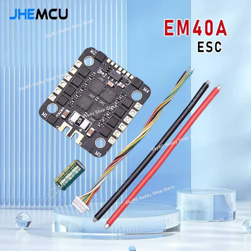 JHEMCU EM40A 4-in-1 ESC - 40A DSHOT600 BLHELI_S 2-6S 20x20mm FPV RC クアッドコプター アクセサリー