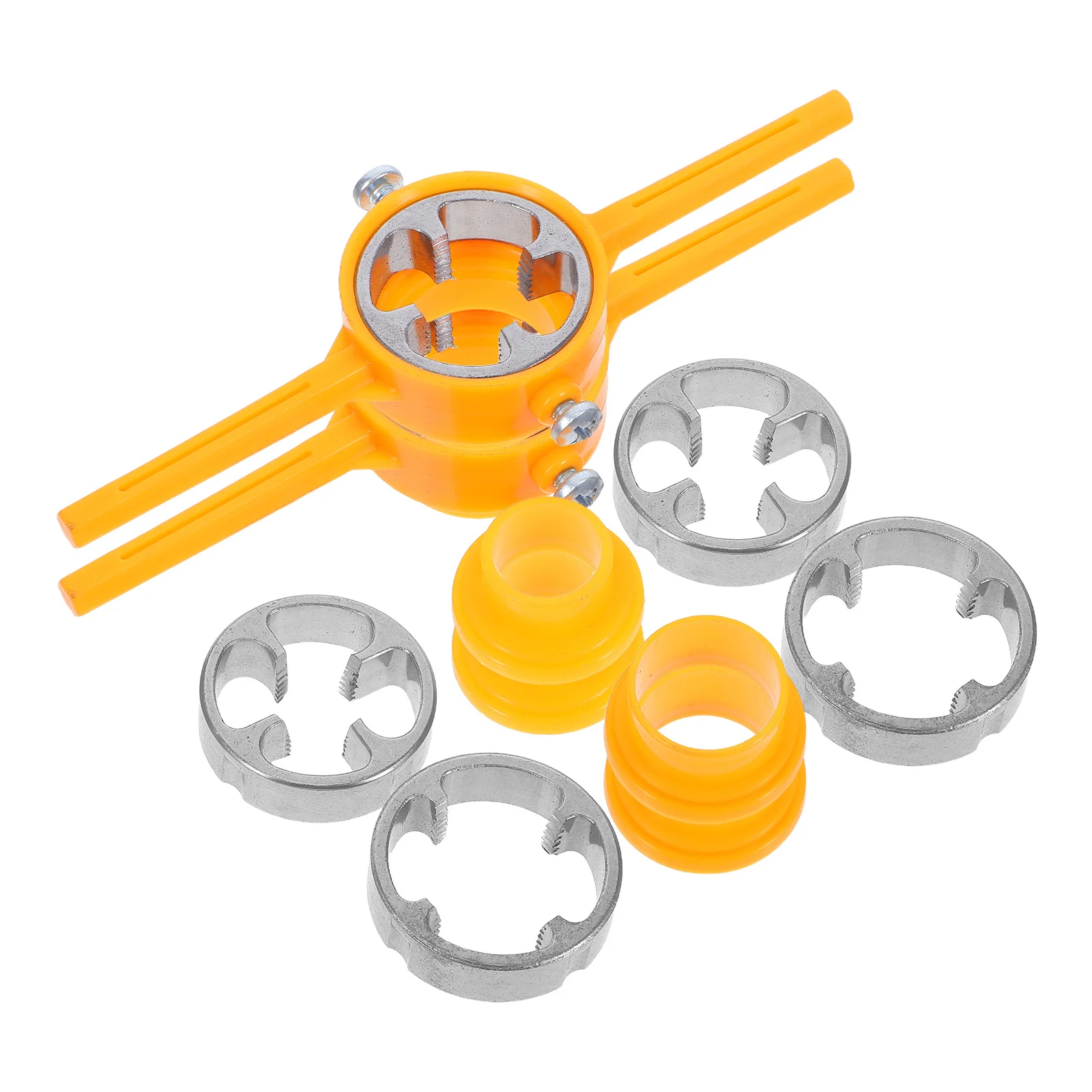 2 قطعة مفتاح ربط أنابيب المياه بولي كلوريد الفينيل صانع الموضوع أداة دليل السباكة عراف عدة مستديرة يموت مجموعة الأنابيب البلاستيكية عراف للإصلاح