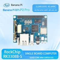 Banana Pi BPI-P2 PRO Rockchip RK3308 64bits Quad-core Arm Cortex-A35 With POE Module 512M DDR3 8G eMMC Support WiFi Bluetooth