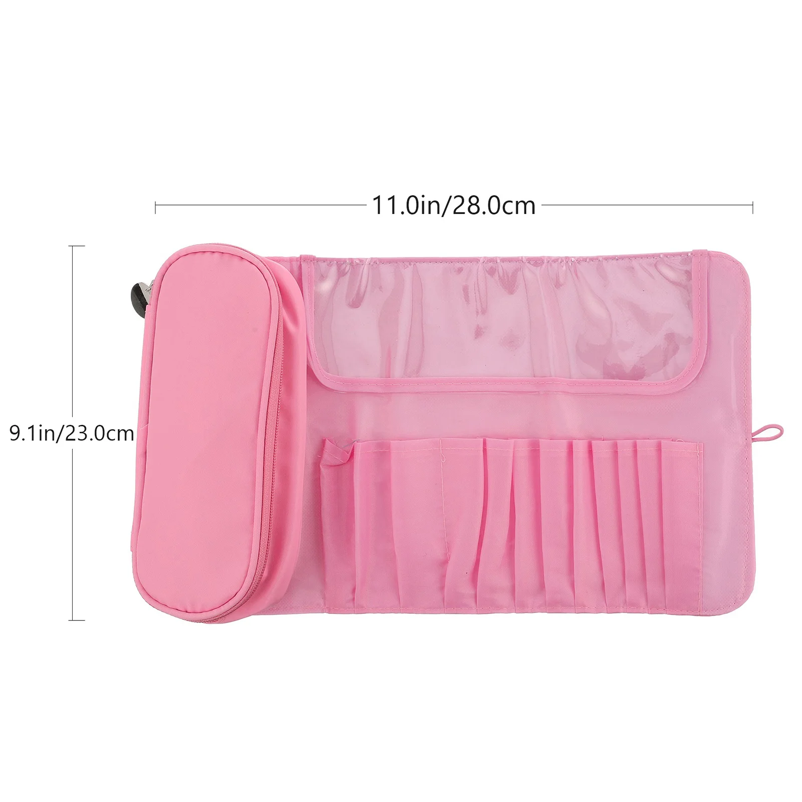 1 Przenośny futerał na pędzle do makijażu z dużą klapką i grubą tkaninową wyściółką do podróży i organizacji w domu