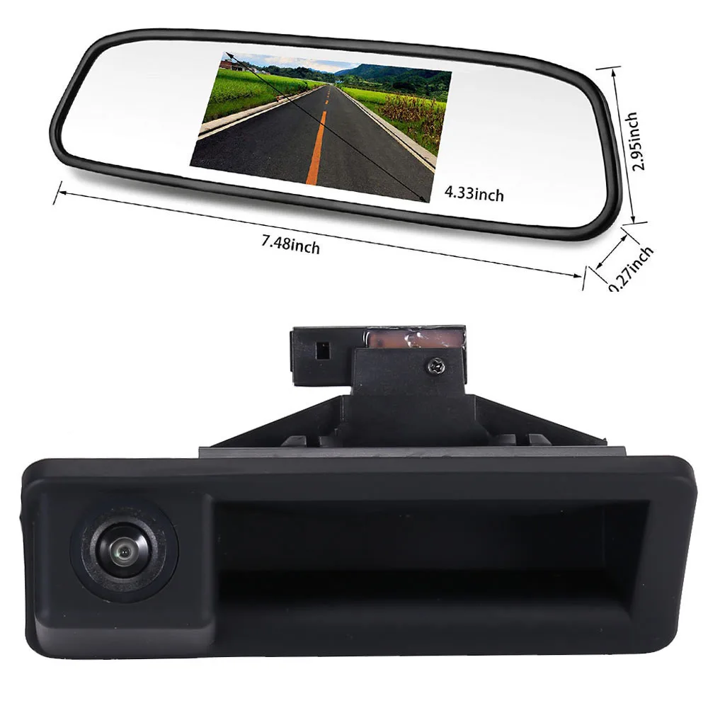 

Trunk handle Car rear view Camera for +4.3"Mirror BMW 1 / 2 / 3 / 4 / 5 / 7 M Series F48 520Li 525Li 530i 535Li 328Li 320Li Z8