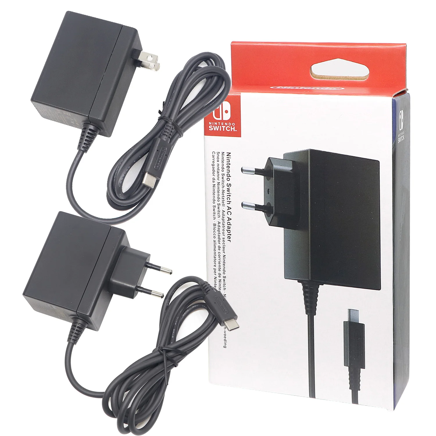 Cargador Original para Nintendo Switch, adaptador de corriente de 100-240v, compatible con enchufe de la UE, Reino Unido y EE. UU.