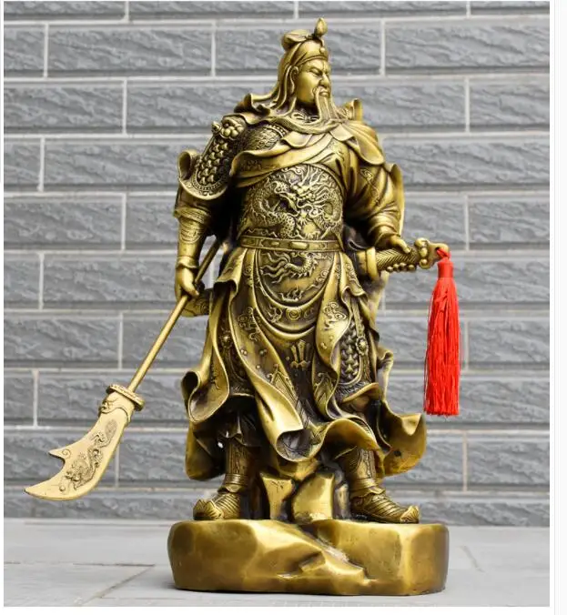 45CM large Huge home Porch lobby efficacious Mascot Martial god of wealth guan gong Guandi FENG SHUI ART