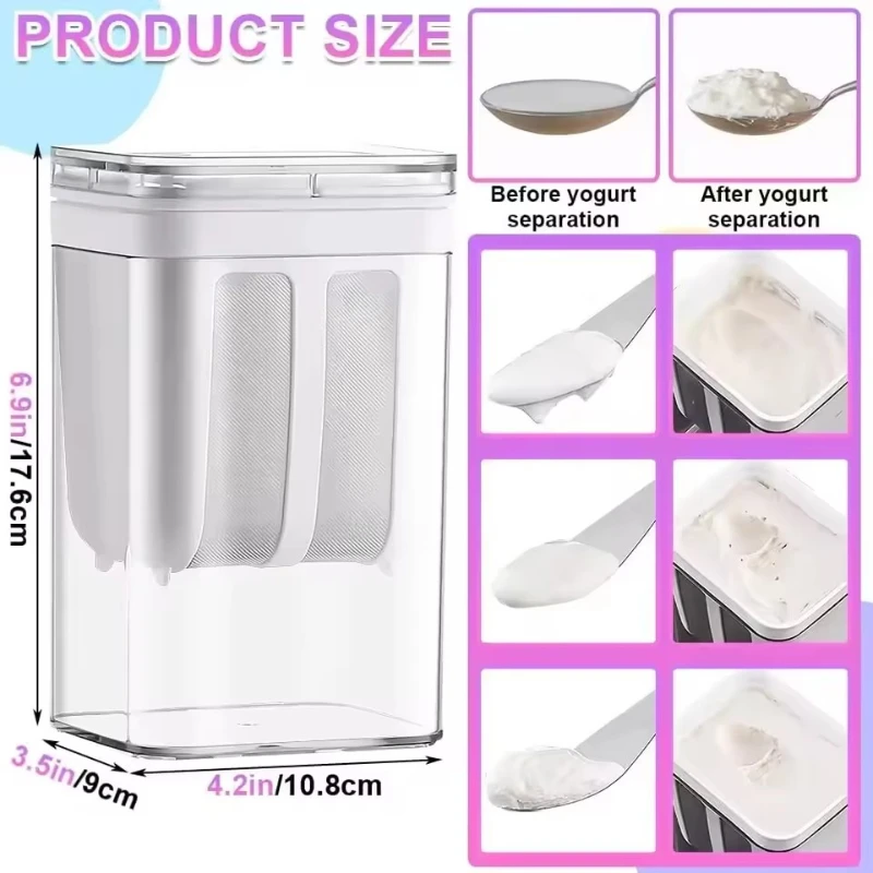 Yogurt Filter Container Greek Yogurt Strainer Whey Separation Tools Cheese Moisture Seperator Kitchen Accessories Soy Milk