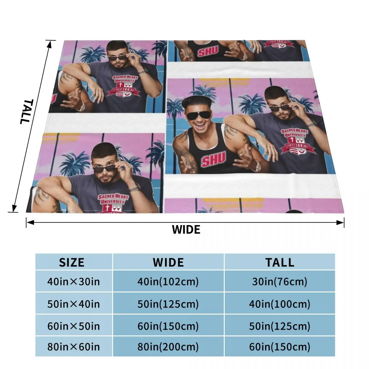 Vinny, Pauly D, & SHU 2 Throw Blanket Bed Fashionable Blanket sofa bed