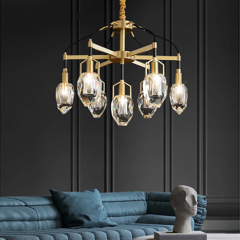 Modern Luxury  Fancy Crystal Lampshade Chandelier Art Design Ceiling Lighting Fixtures Pendant Lamp For Living Room Dining