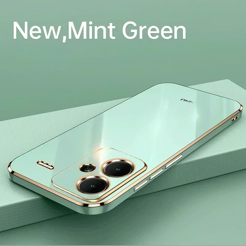 ชุบผู้ถือแหวนสแควร์เคสโทรศัพท์สําหรับ Xiaomi Redmi หมายเหตุ 13 Note13 Pro PLUS 5G หรูหราซิลิโคนฝาหลัง