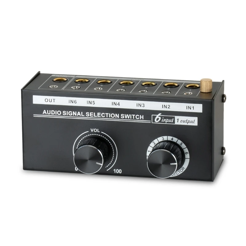 High Fidelitys 6.35mm/3.5mm 6-WayAudios Switcher With 6 Inputs For Superior Sound Claritys Professional Audios Equipment