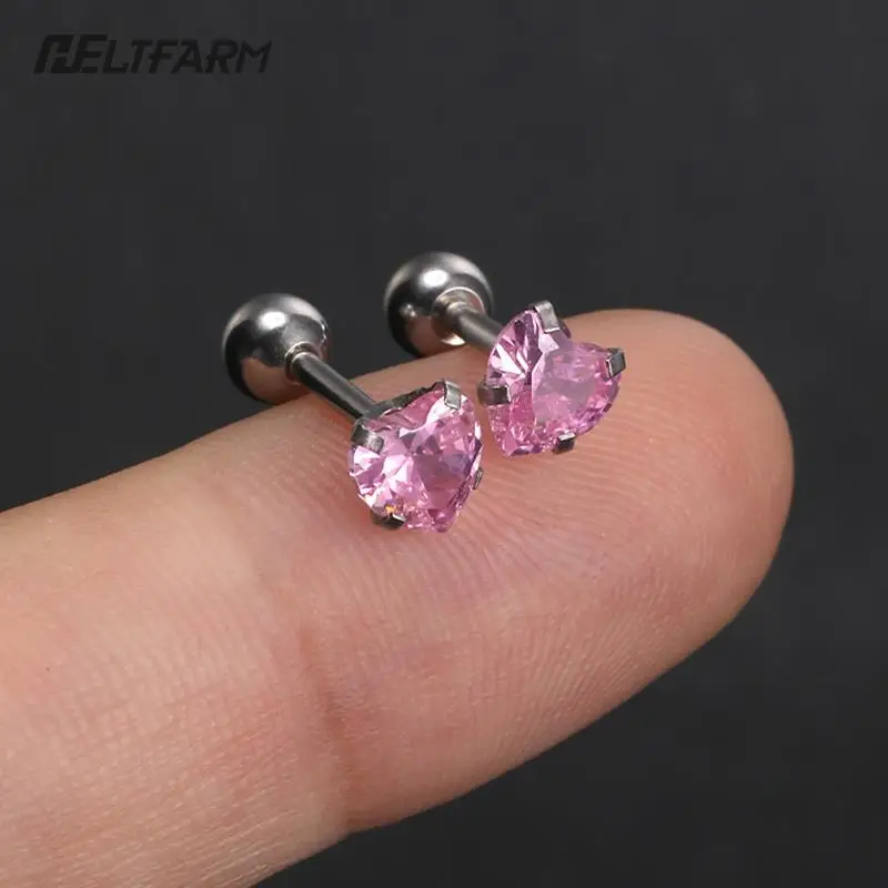 2 pçs 3mm cristal zircão orelha studs brincos para mulher/homem aço inoxidável cartilagem hélice orelha osso unha piercing orelha jóias