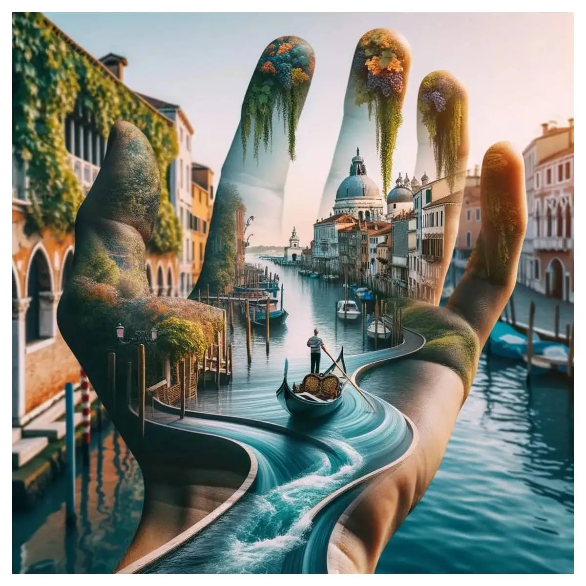 1 шт., 40X40 см/15,74 дюйма, двойной экспозиции ладони и пейзажа, набор для вышивки крестом, набор «сделай сам», 11CT/14CT для подарка, Новое поступление