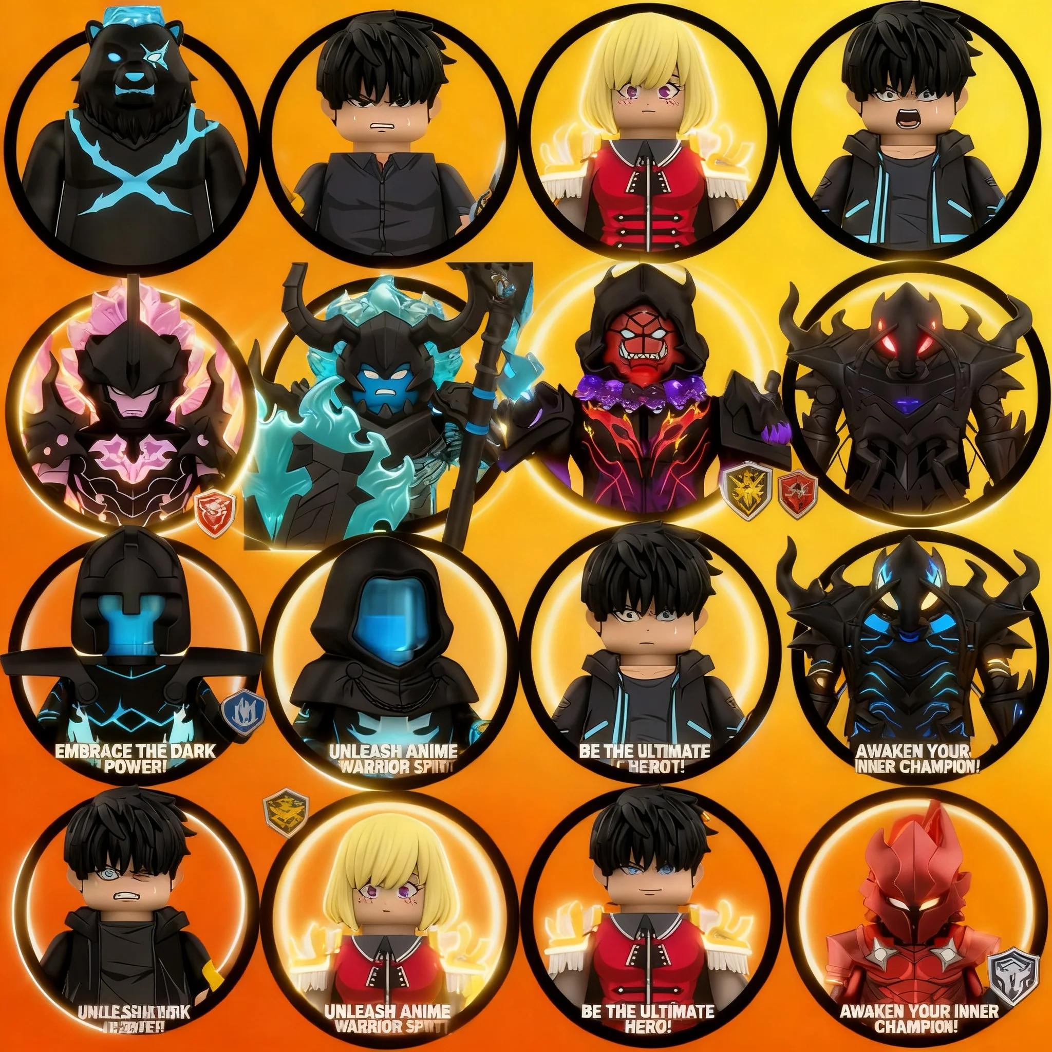 Anime Blind Box WM6220 Sung Jinwoo Igris Beru Bellion Tusk Fang Building Blocks Mini Figures Toys Hunter Level Up Festival Gifts
