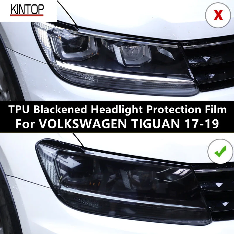 

For VOLKSWAGEN TIGUAN 17-19 TPU Blackened Headlight Protective Film, Headlight Protection,Film Modification