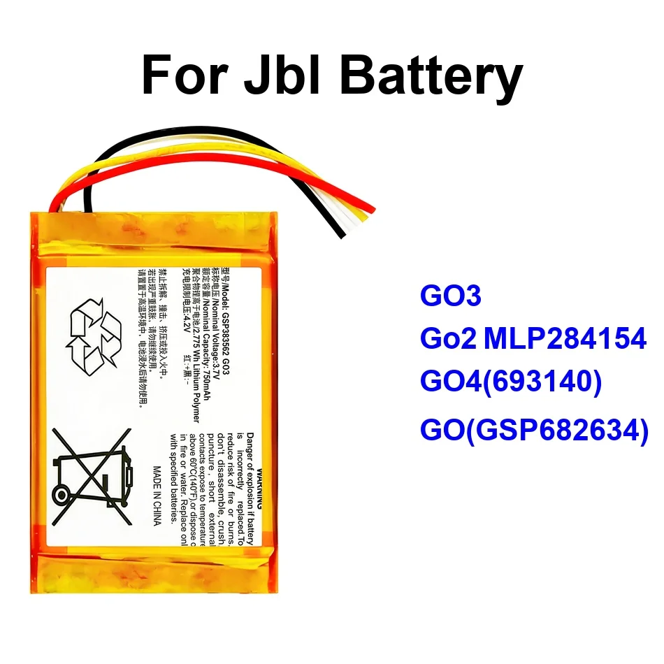 

Аккумулятор Stable GO4(693140) GO2 MLP284154 GO(GSP682634) 730-900 мАч для JBL GO 4TH 1 2 3 4