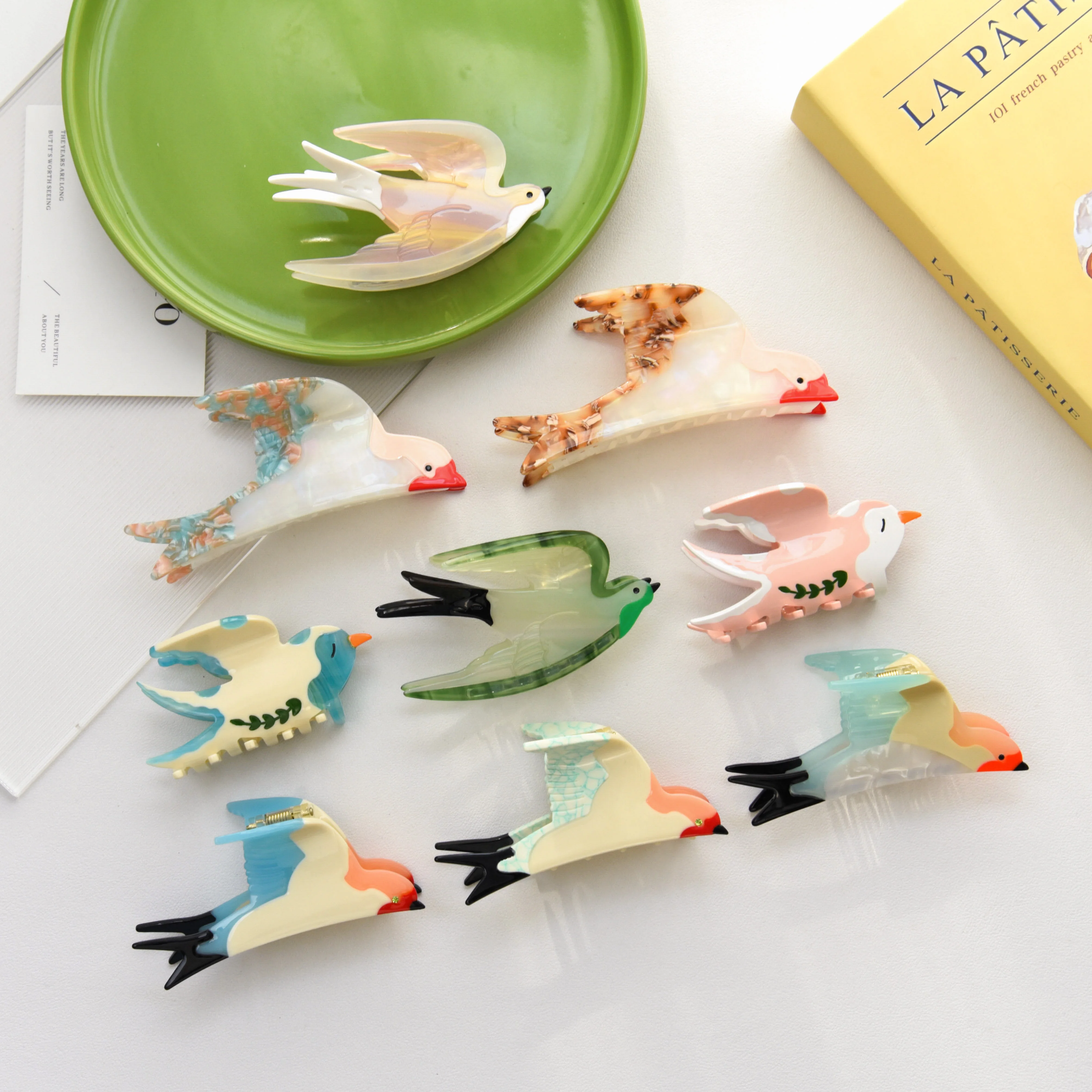 NEW The Messenger of Spring Hair Claw Cute Swallow Collection Eco-Friendly Acetate Hair Claw Clips Hair Accessories for Women