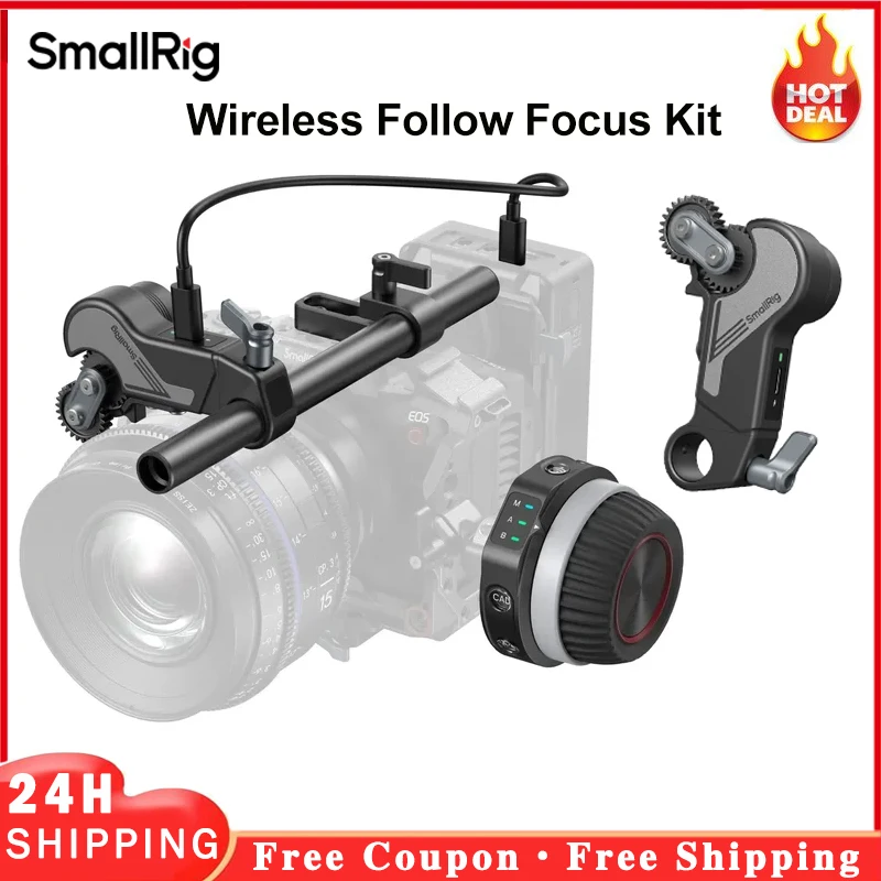 SmallRig Wireless Follow Focus Kit (Lite) 4296, Wireless Receiver Motor (Lite) 4297,Wireless Handwheel Controller (Lite) 4295