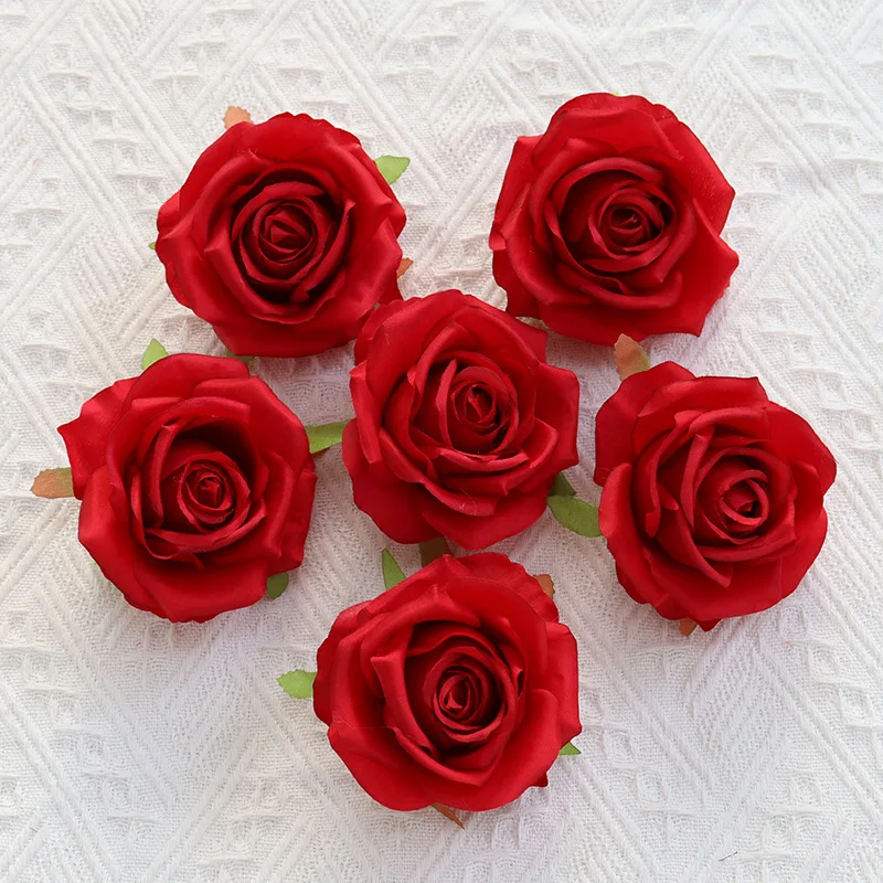Großhandel Rosenblütenkopf 9 cm großer simulierter Corolla Rosenkopf für Fotografie Blumenarrangement Wandkranz Dekor gefälschte Blumen – Detail 5