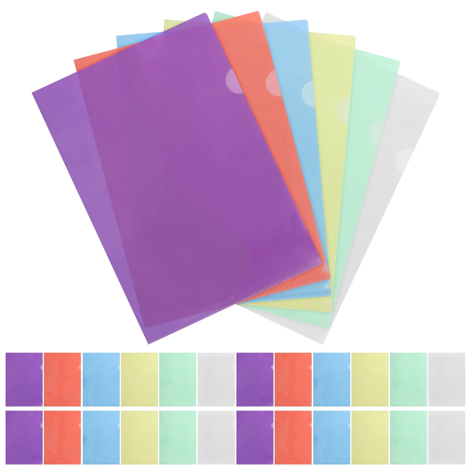 

36Pcs Document Folders Clear Plastic A4 Letter Size Transparent Sleeves Report Covers Paper Protectors Office School