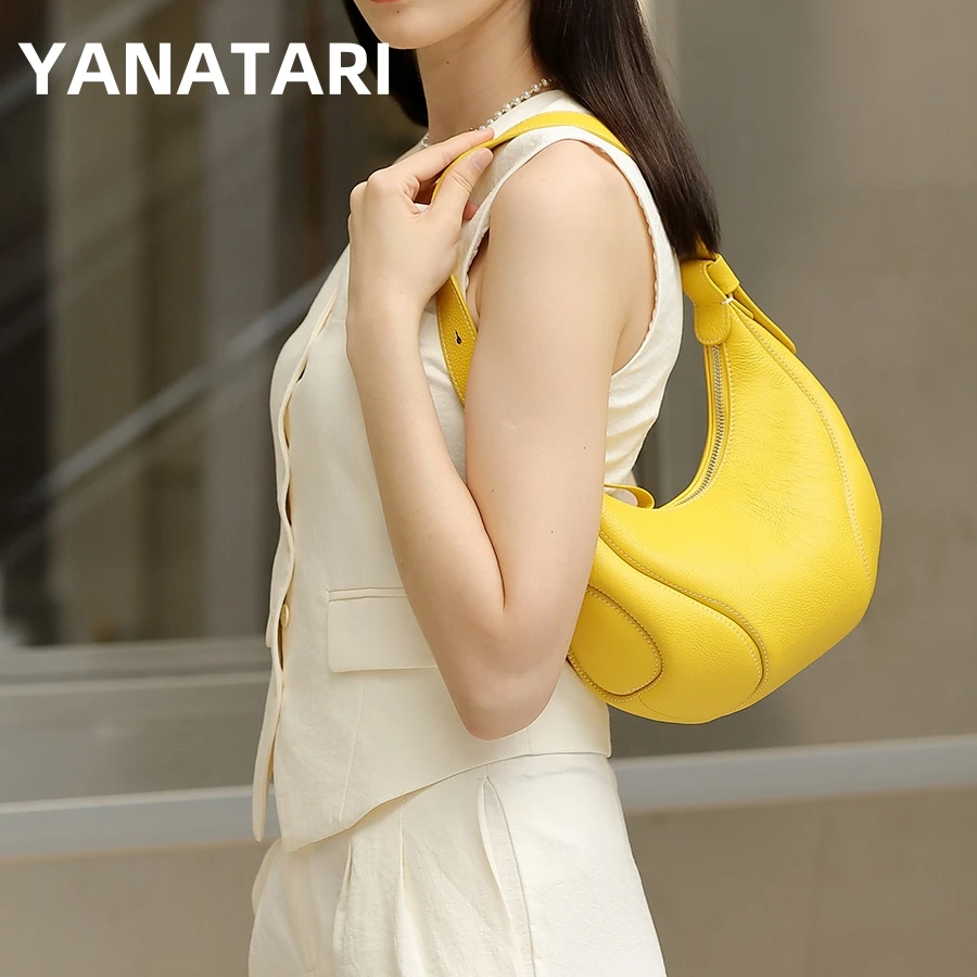 

YANATARI Soft leather Dumpling bag leather bag Soft Leather Large Capacity minimalist Crossbody bag women female luxury Fashion
