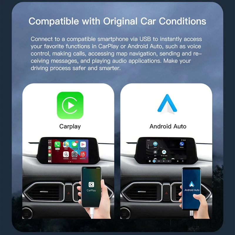 Hot-A015-Wireless Type-C Carplay Android Auto Adapter UBS Hub For Retrofit Mazda 2 3 6 CX3 CX5 CX8 CX9 Demio Miata TK78669U0C