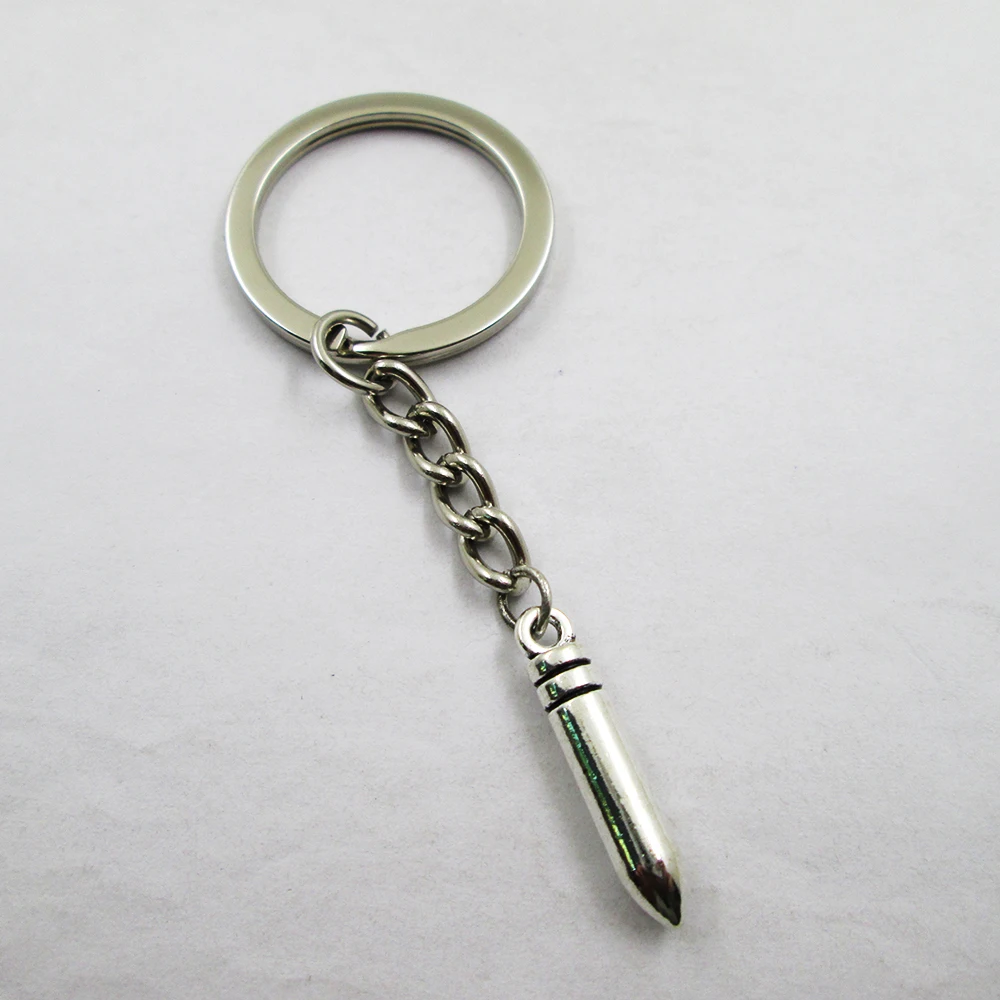 3pcs/lot Bullet  24x5mm charms  charm keyring best frined,birthday  present ,pendant keychain