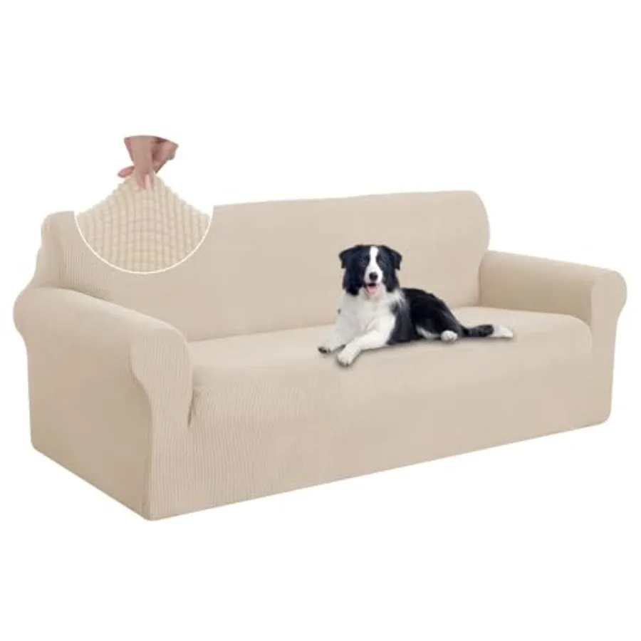 

Эластичный чехол для дивана, защитный чехол для 4-местного дивана, чехол для дивана, устойчивый к укусам животных, увеличенный размер, бежевый