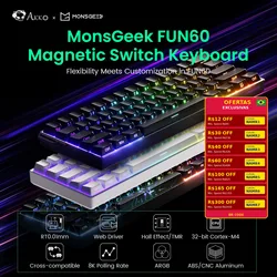 Akko MonsGeek FUN60 Mechanical Keyboard Magnetic Switch 60% Gaming Keyboards Rapid Trigger 0.01mm 8K ARGB HE/TMR Custom Keyboard