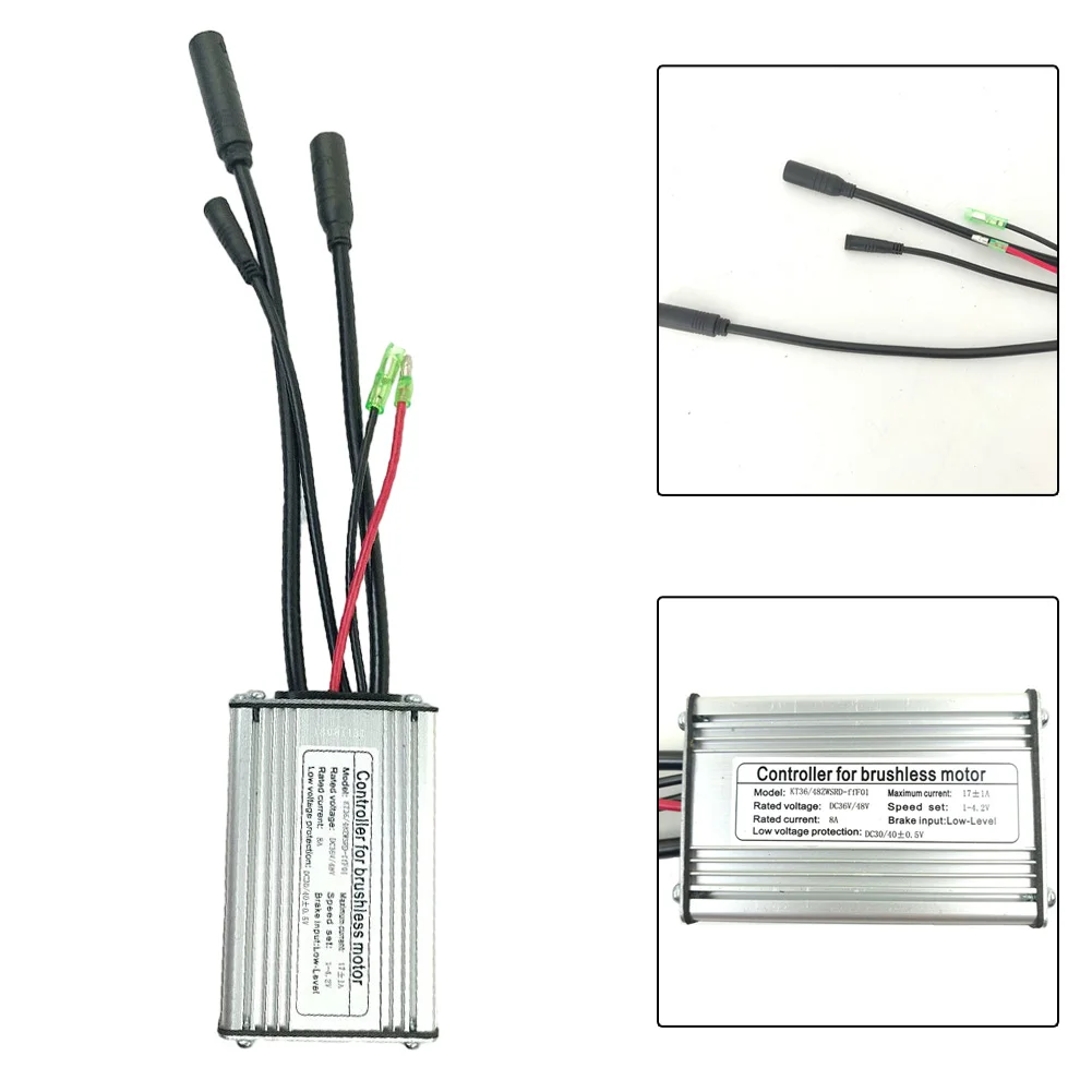 

Square Wave Controller Waterproof Joint 250W-350W 36V/48V 6mos 8A Aluminum + Plastic DC 36V/48V E-Bike Brand New