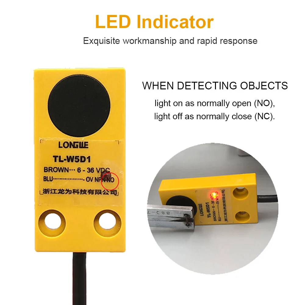 Cloweit Ecnomic 5mm 7mm Distance Flat Switch Inductive Proximity Sensor Smart Automatic Approach Detection NPN PNP TL-W5 TL-W7