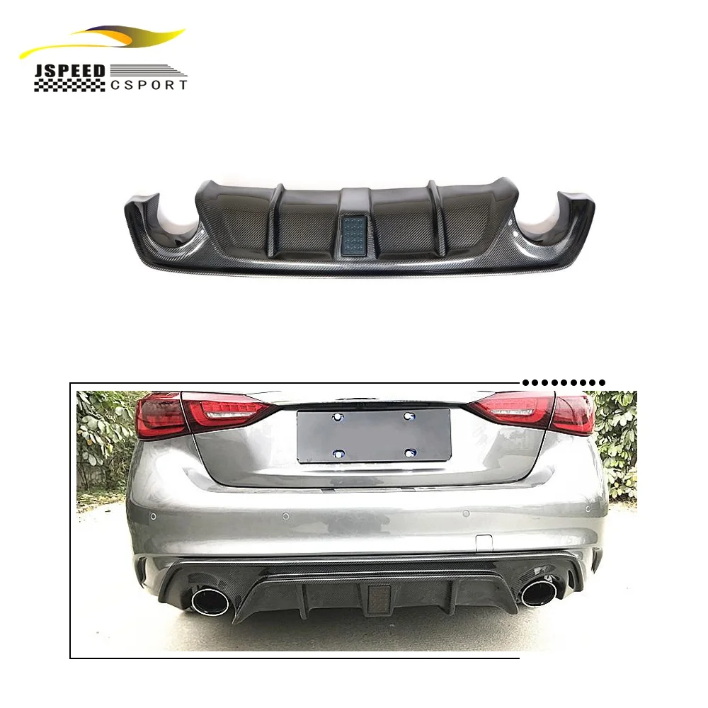 

Suitable for 2018 Infiniti Q50 Sporty carbon fiber rear bumper diffuser spoiler