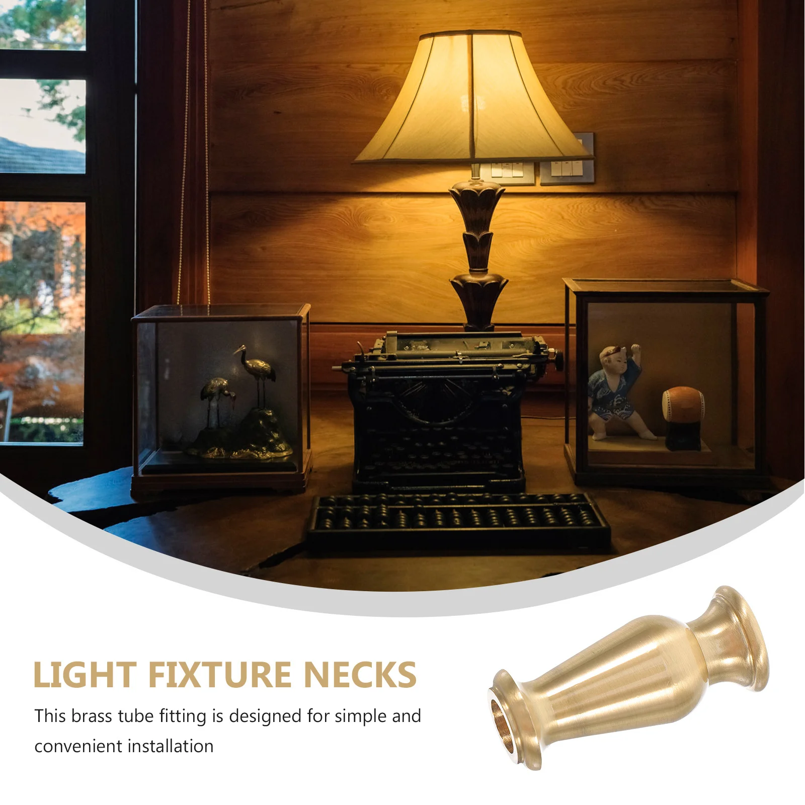 النحاس مصباح أرضي المغزل النحاس المناسب مستقيم الأنابيب موصل سهلة التركيب مصباح إصلاح الرقبة استبدال أجزاء الإضاءة #3