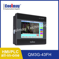 Coolmay 4.3 inch HMI/PLC all in one programmable logic controller rs232 rs485 12DI 12DO