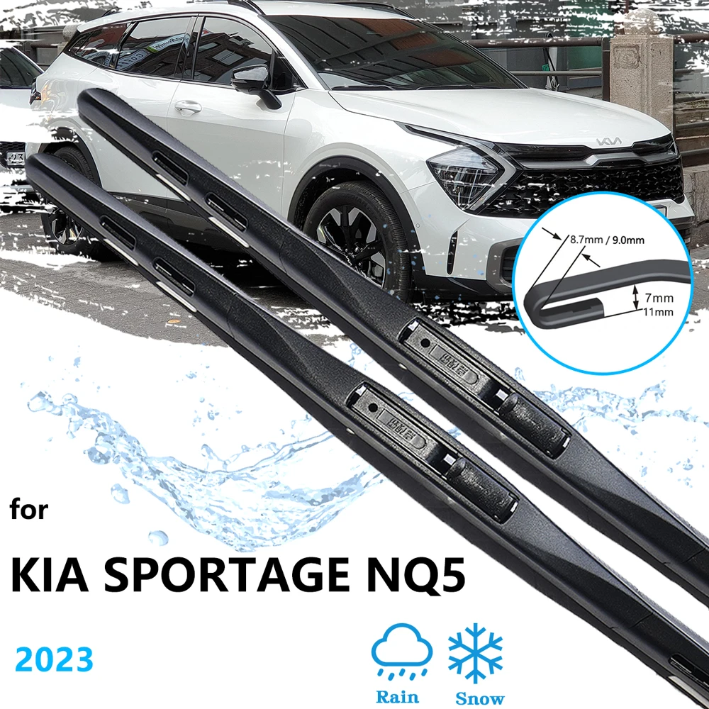 For Kia Sportage NQ5 2023 Windshield Windscreen Windows Front Wiper Blades Cutter Boneless Frameless Rubber Accessory U J Hook