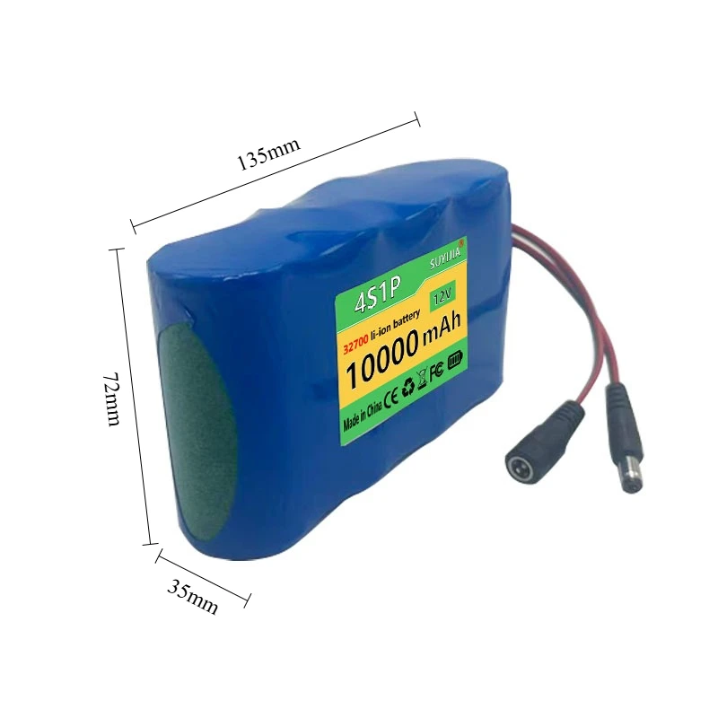 Lithium Iron Phosphate Battery 12.8V 4S1P 32700 LiFePO4, 10000mAh, Electric Ship Scale, Power Supply 12V, Uninterrupted