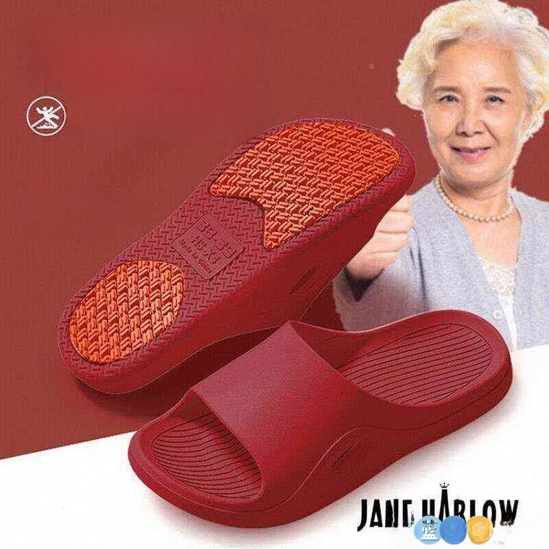 

Non-Slip Bath Slippers for Women Summer Indoor Home Bathroom Special Use Silent Elderly Cool Slippers PVC Material T-strap