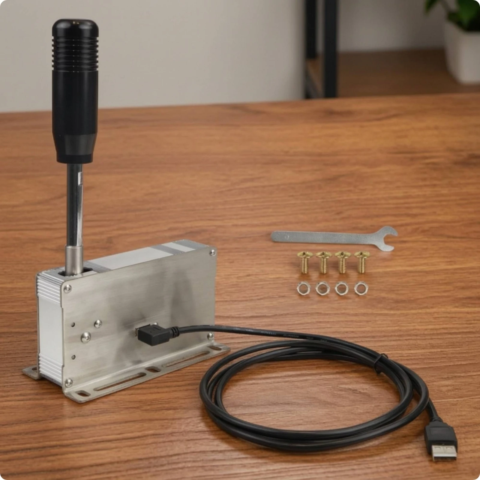 Sequential Shifter Metal PC Shifter with USB Cable Controller Plug and Play Accurate for Sim Racers, Desk Setups