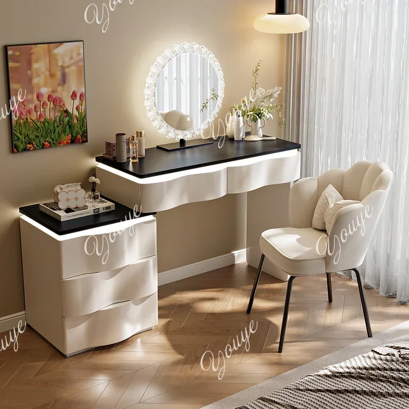 B MX Large Modern Nordic Vanity Table White Aesthetic Beauty Luxury Salon Dresser Bedroom Living Room Mesa Tocador Home Furnitur
