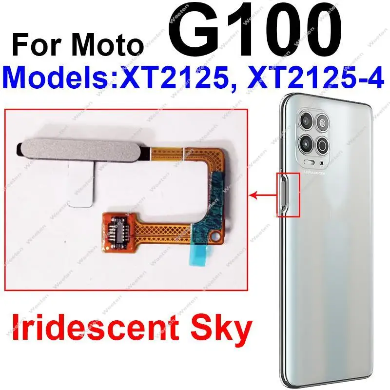 Fingerprint Sensor Touch ID Home Button Flex Cable For Motorola Moto G100 G200 Edge S S30 X30 Power On Off Flex Cable Parts