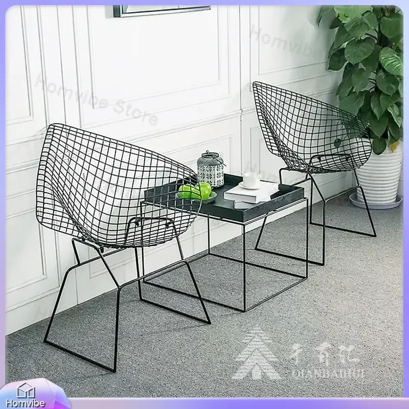 Nordic Outdoor Wrought Iron Side Table Simple Groove Coffee Table Small Square End Table for Living Room Bedroom Patio Garden