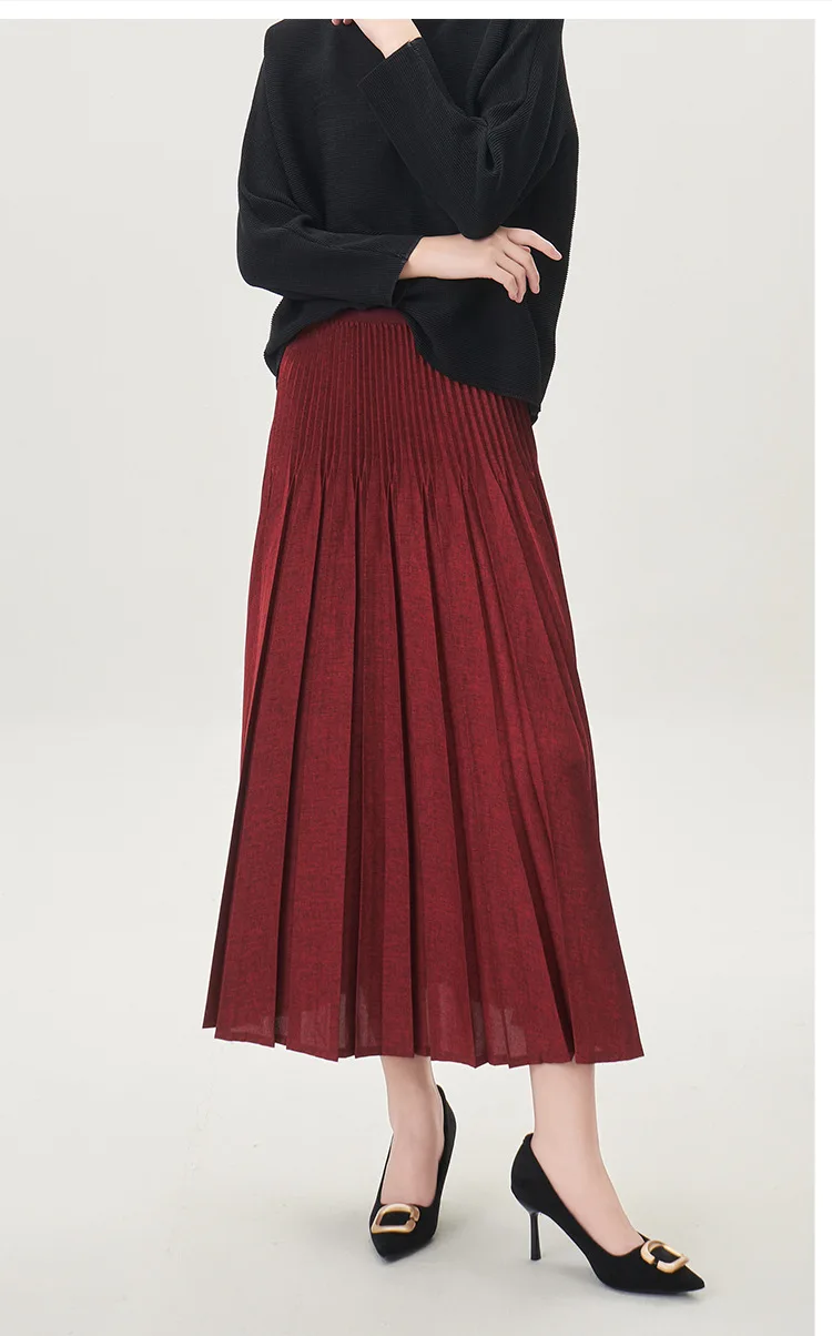 Nieuwe Herfst Winter Verdikte Elastische Taille Los Ontwerp Halflange Veelzijdige Driekwart Rok Halve Lengte A-lijn Rok